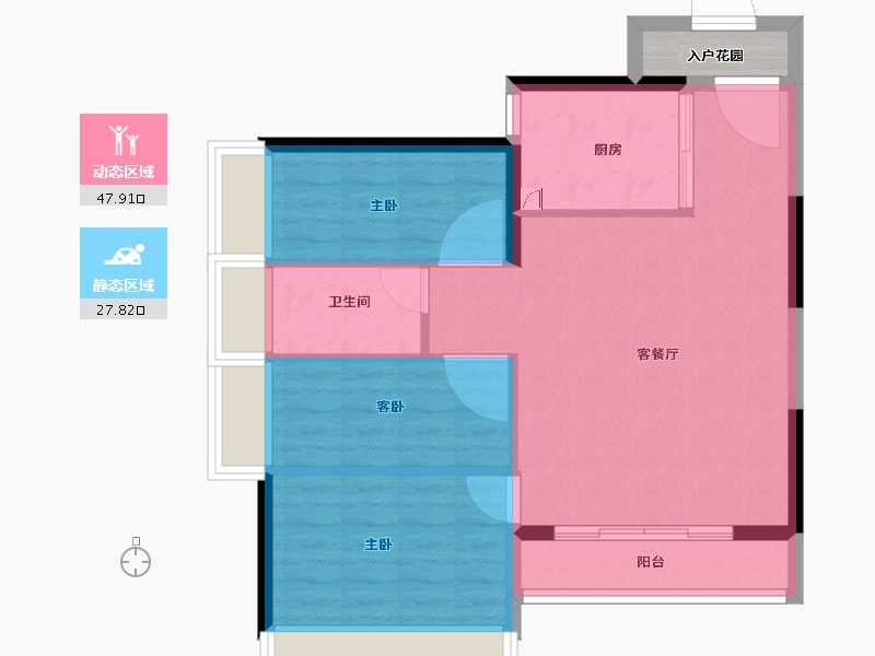 广东省-珠海市-时代·香海彼岸-70.79-户型库-动静分区