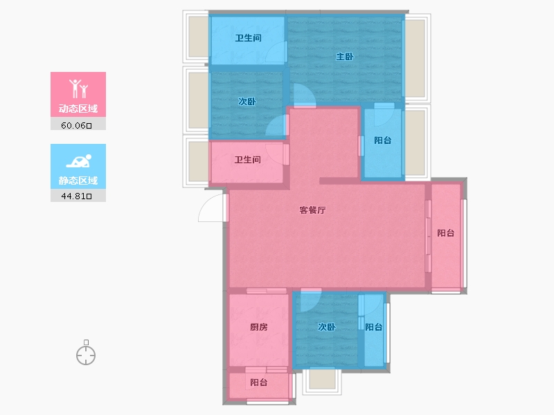 广东省-深圳市-朗泓龙园大观-92.51-户型库-动静分区