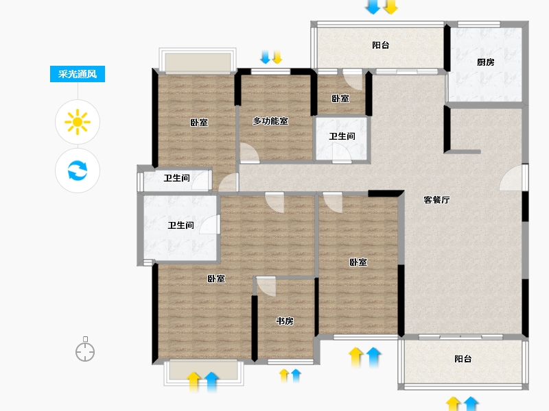 湖南省-长沙市-博林云栖-177.23-户型库-采光通风