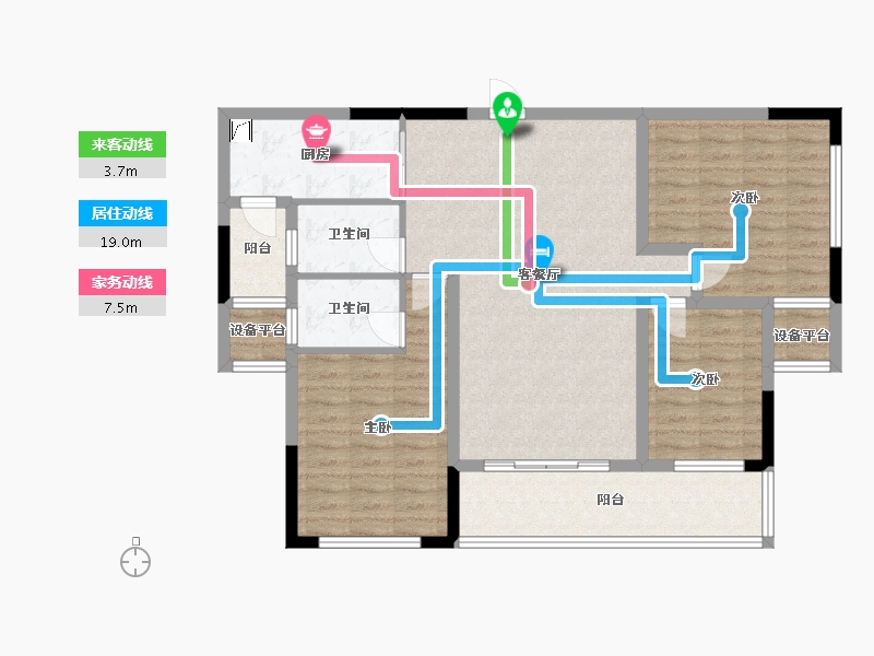 广东省-清远市-君廷湖山-104.25-户型库-动静线