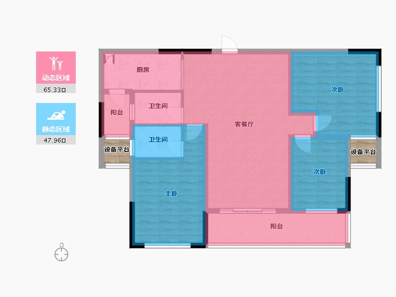 广东省-清远市-君廷湖山-104.25-户型库-动静分区