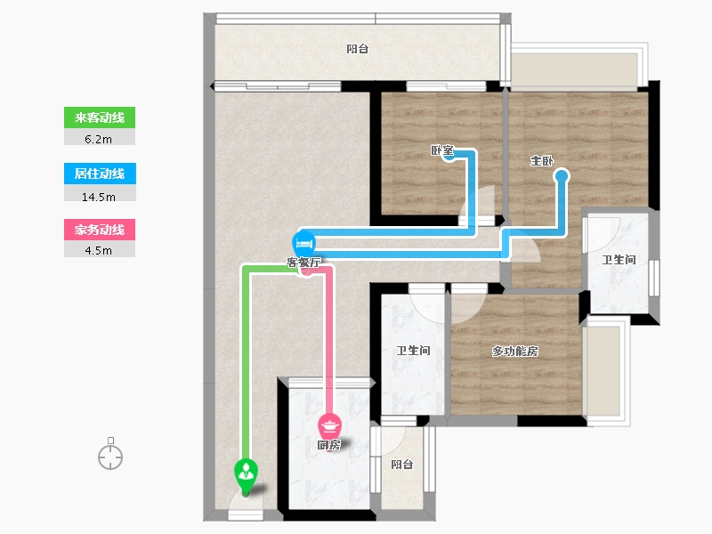 广东省-清远市-碧桂园东华首府-80.49-户型库-动静线