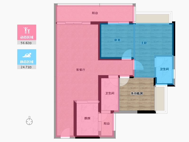 广东省-清远市-碧桂园东华首府-80.49-户型库-动静分区