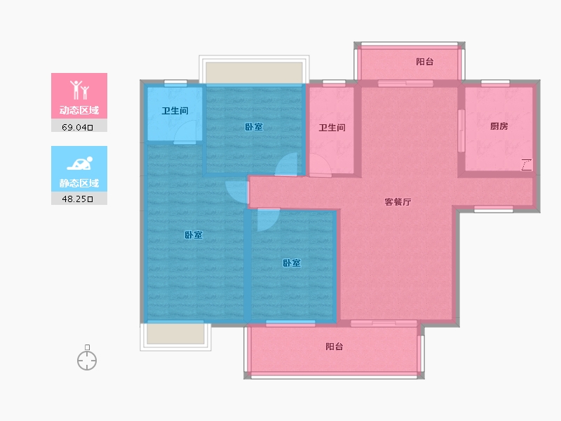 广东省-阳江市-绿洲凯德堡-104.51-户型库-动静分区