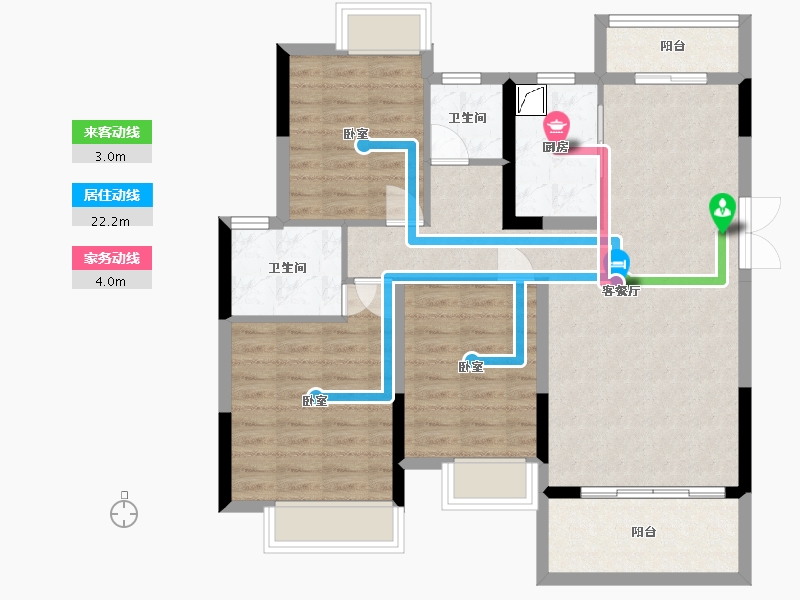 湖南省-郴州市-宜章盛德华府-90.83-户型库-动静线