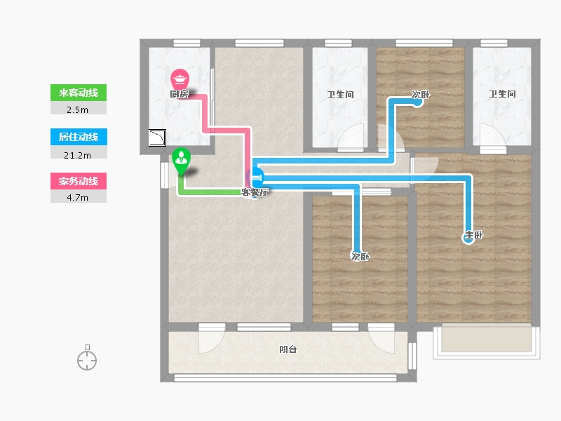 山东省-烟台市-融创迩海-91.34-户型库-动静线