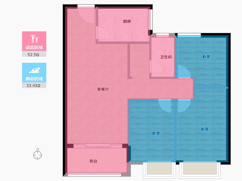 河南省-许昌市-广杰 · 澜溪公馆-77.81-户型库-动静分区