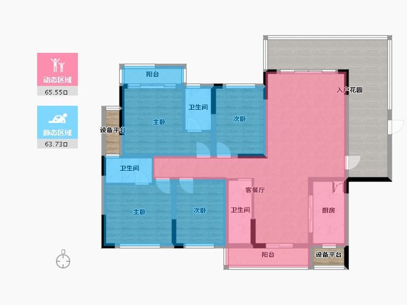 广东省-清远市-君廷湖山-142.84-户型库-动静分区