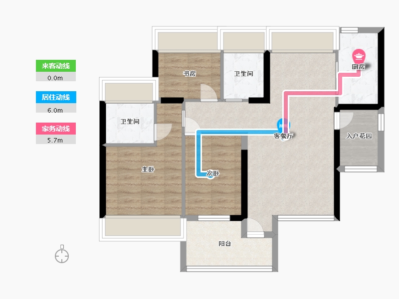 广东省-佛山市-普君新城华府-71.20-户型库-动静线