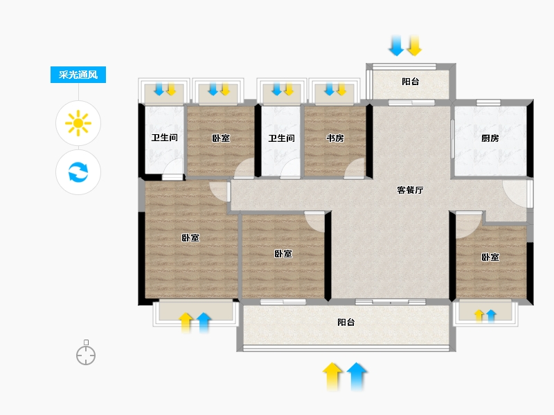 广东省-阳江市-阳江碧桂园凤凰湾-121.84-户型库-采光通风