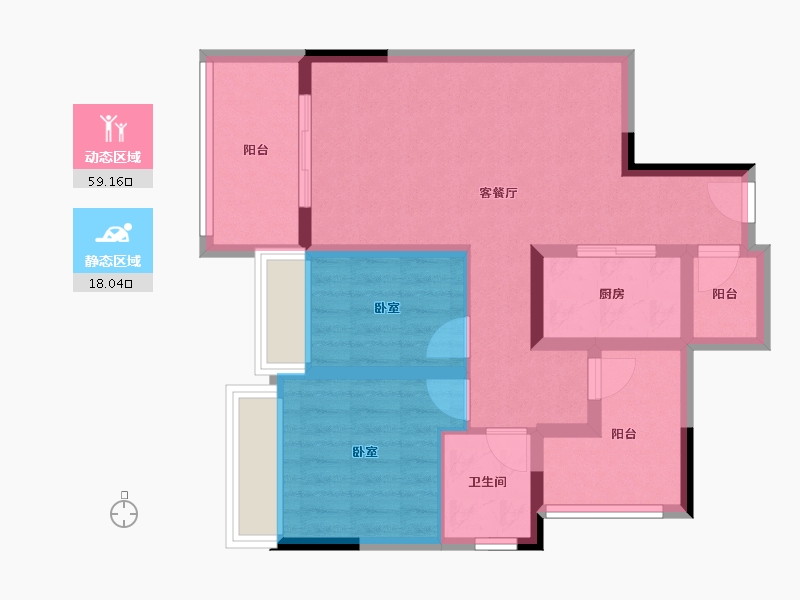 广东省-珠海市-珠光新城三期-67.61-户型库-动静分区