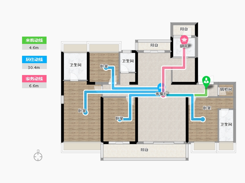 广东省-广州市-碧桂园·盛世花园-144.12-户型库-动静线