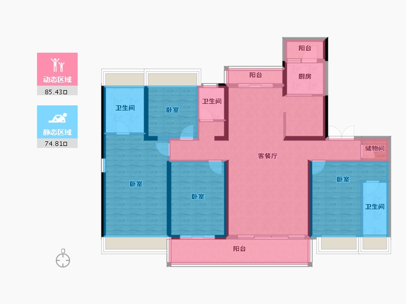 广东省-广州市-碧桂园·盛世花园-144.12-户型库-动静分区