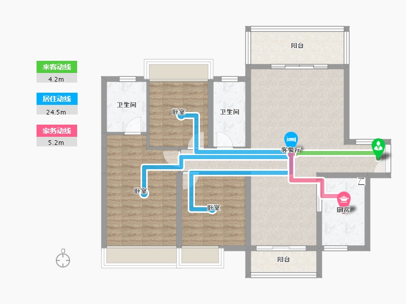 广东省-阳江市-绿洲凯德堡-104.47-户型库-动静线