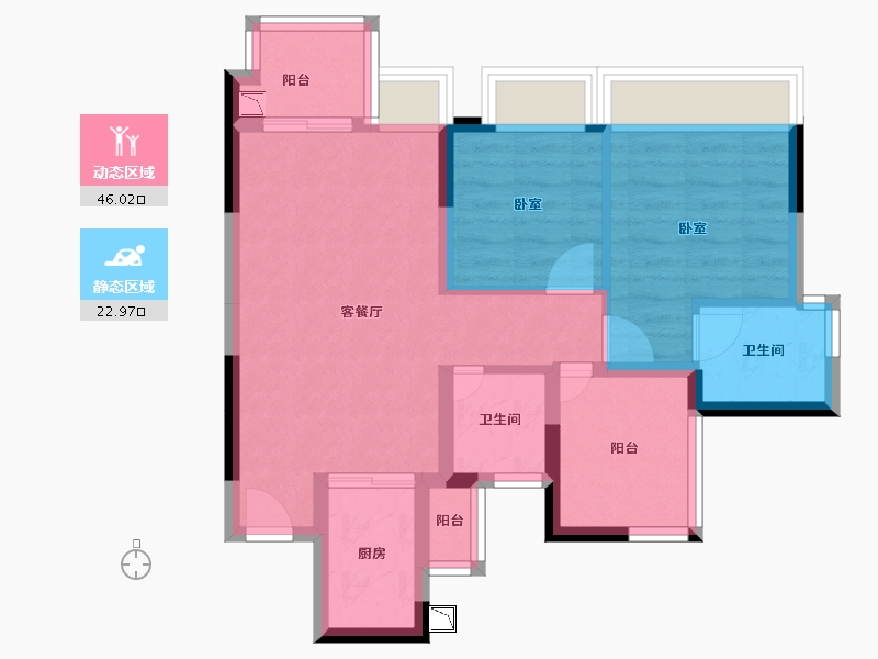 广东省-深圳市-珑门名苑-60.09-户型库-动静分区