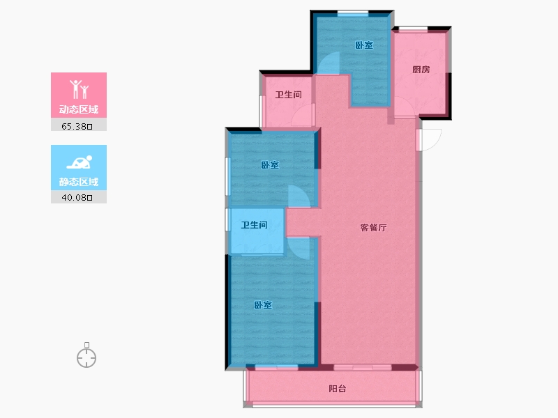 湖南省-长沙市-弘阳昕悦府-95.00-户型库-动静分区