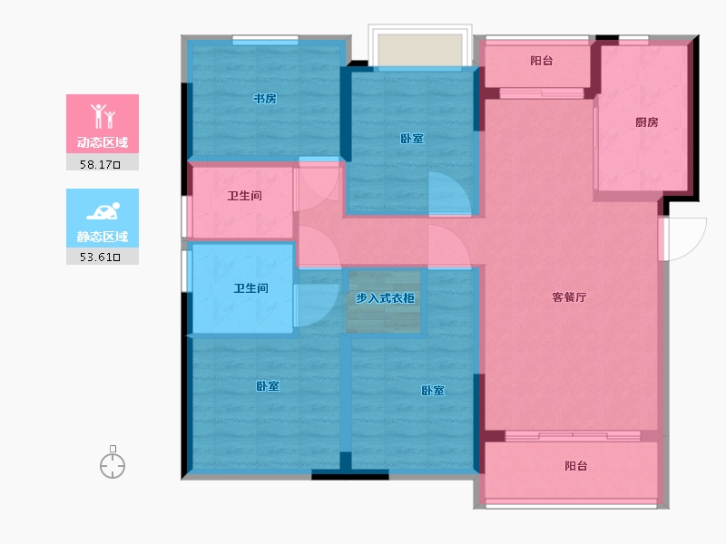 湖南省-长沙市-阳光城·联利·悦澜府-100.00-户型库-动静分区