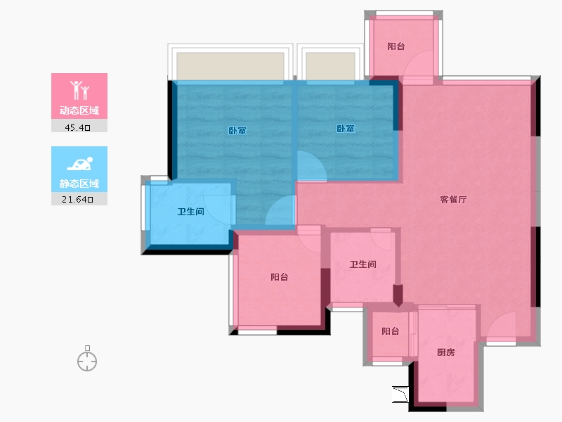 广东省-深圳市-珑门名苑-58.93-户型库-动静分区