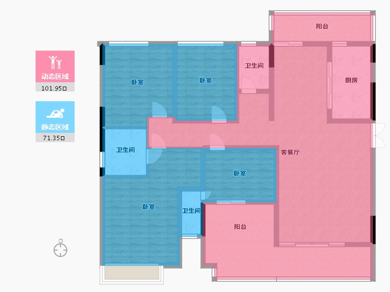 湖南省-娄底市-南苑·上和2期-155.76-户型库-动静分区