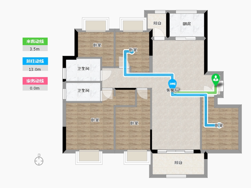 湖南省-长沙市-万科里梅溪郡-106.00-户型库-动静线