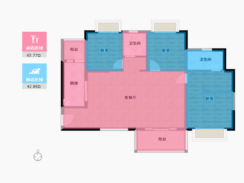 广东省-东莞市-恒大翡翠华庭-97.99-户型库-动静分区