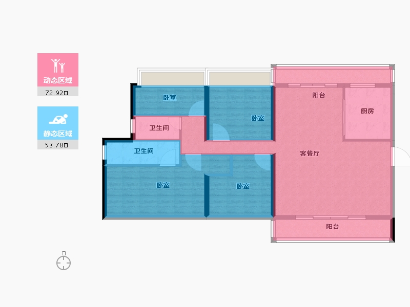 广东省-广州市-碧桂园·盛世花园-114.00-户型库-动静分区