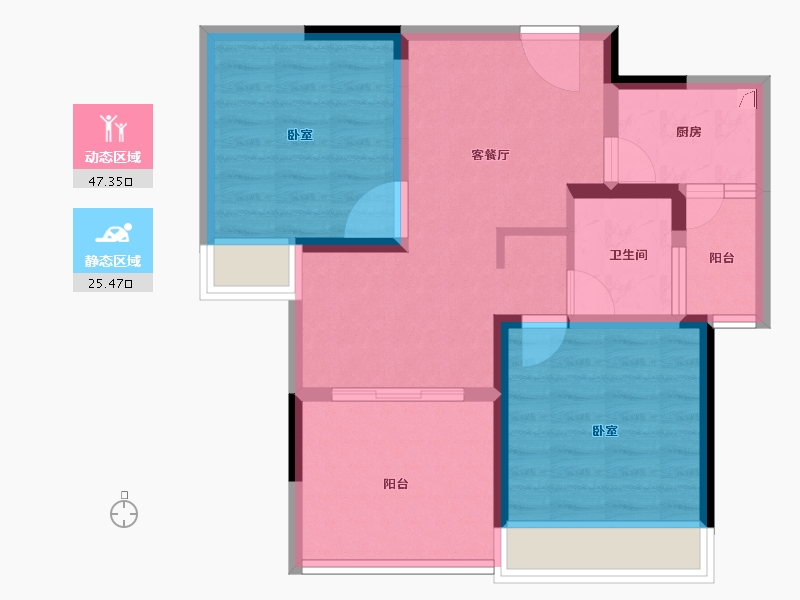 广东省-珠海市-藤荣尚府-64.01-户型库-动静分区