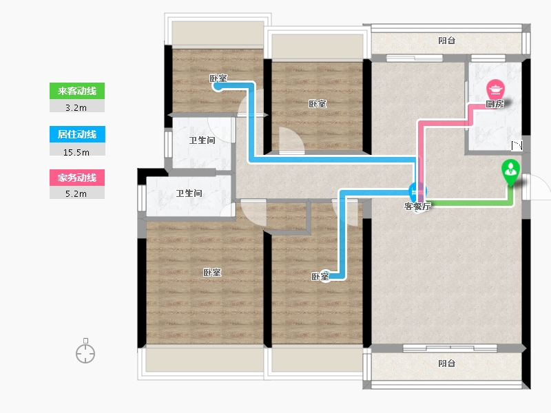 广东省-广州市-碧桂园·盛世花园-97.65-户型库-动静线