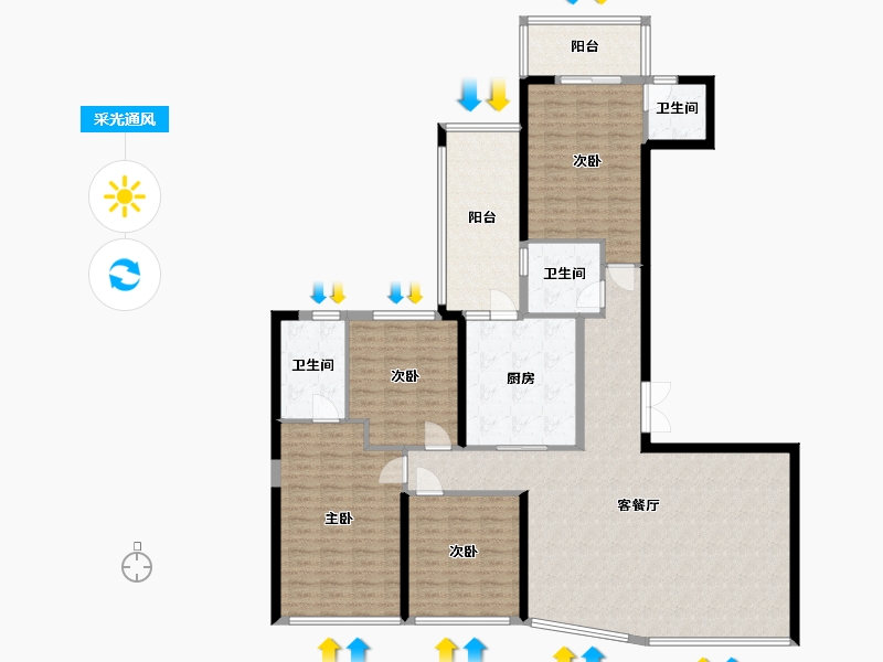 湖南省-长沙市-保利天禧-156.58-户型库-采光通风