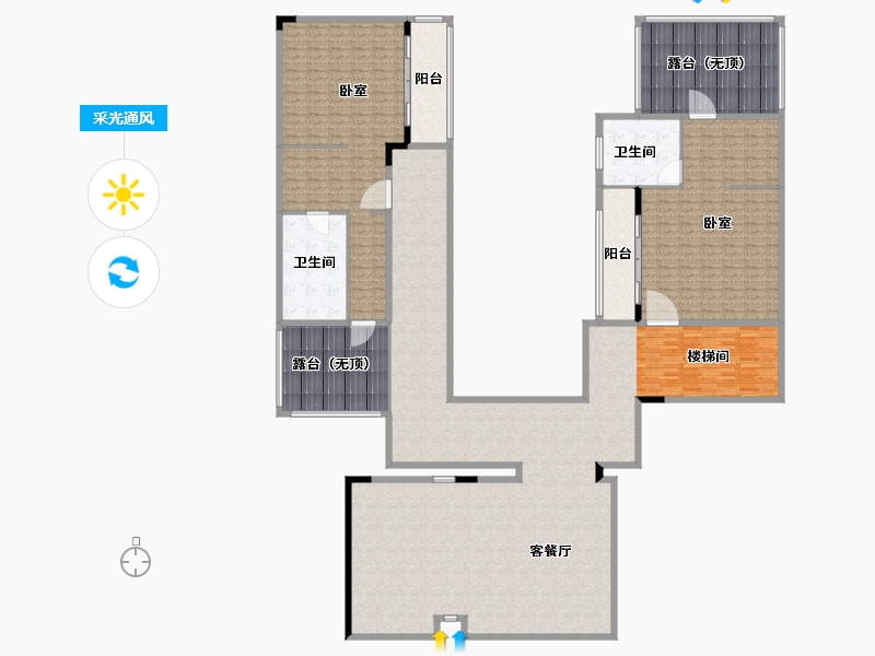 广东省-阳江市-绿洲凯德堡-326.00-户型库-采光通风