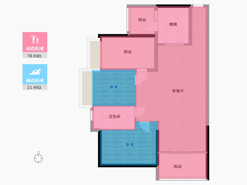 湖南省-郴州市-北湖中央公园-90.51-户型库-动静分区