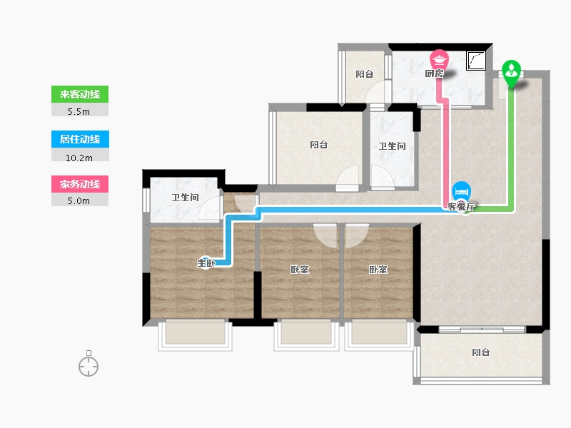 广东省-佛山市-碧桂园联丰天汇湾-93.63-户型库-动静线