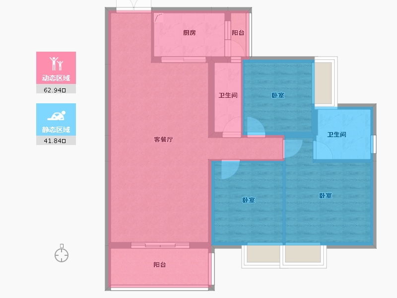 广东省-阳江市-绿洲凯德堡-94.24-户型库-动静分区