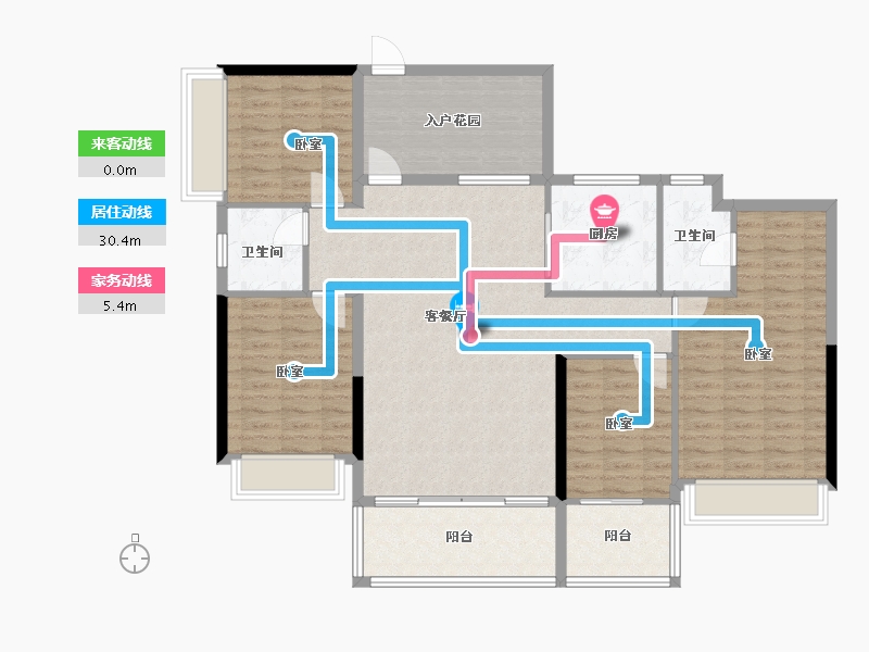 湖南省-郴州市-林邑翰庭-124.92-户型库-动静线