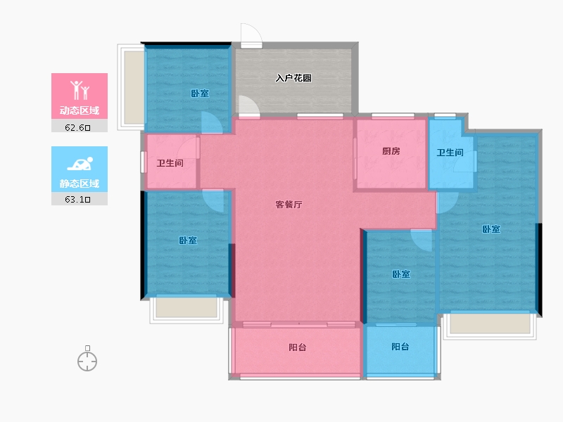 湖南省-郴州市-林邑翰庭-124.92-户型库-动静分区