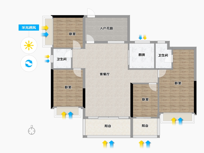 湖南省-郴州市-林邑翰庭-124.92-户型库-采光通风