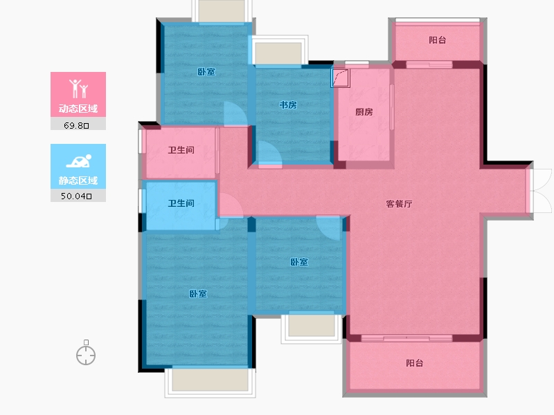 湖南省-郴州市-宜章盛德华府-107.28-户型库-动静分区