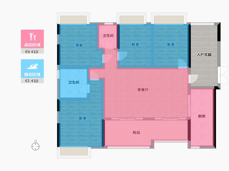 湖南省-娄底市-南苑·上和2期-132.00-户型库-动静分区