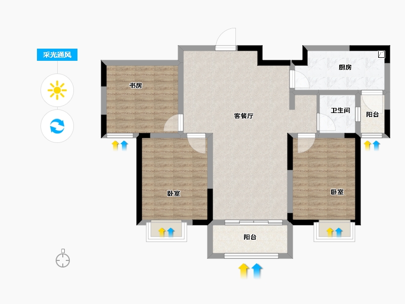 河南省-许昌市-新龙华庭-98.01-户型库-采光通风