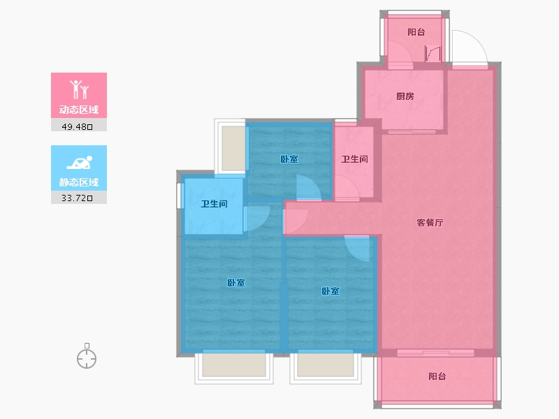 广东省-珠海市-方圆·月岛首府（珠海）-73.92-户型库-动静分区