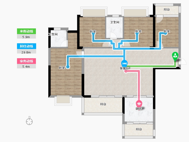 广东省-清远市-仁兴城市花园-117.00-户型库-动静线