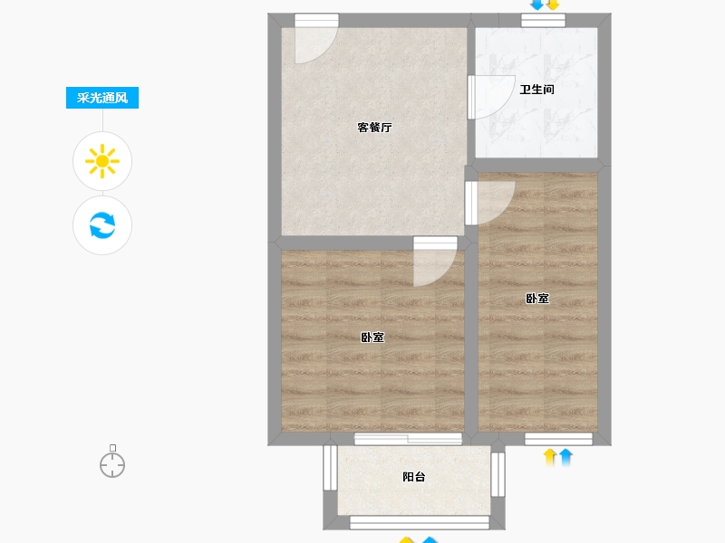 广东省-阳江市-浩大岭南新邨-42.95-户型库-采光通风