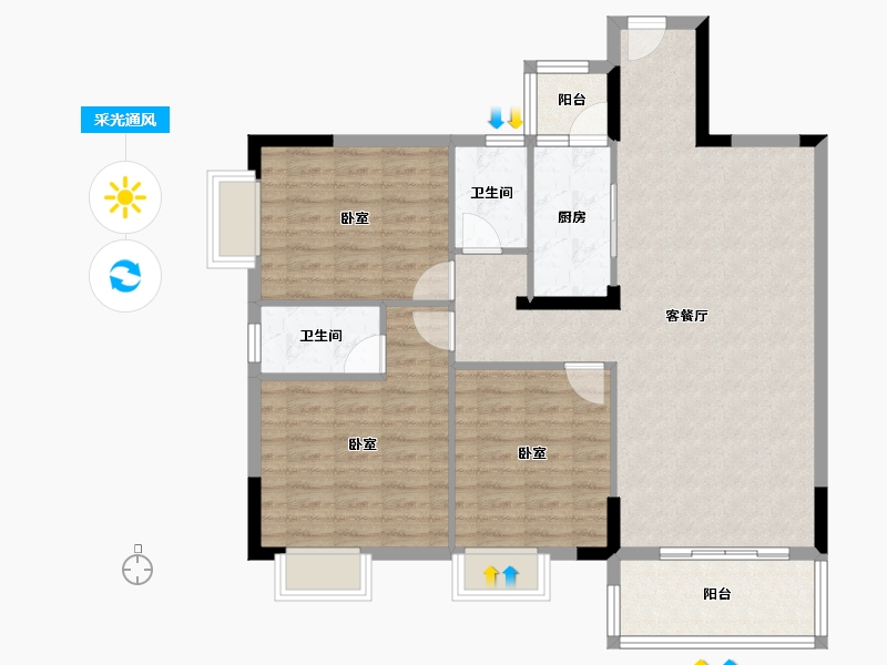 广东省-清远市-阳光里-101.02-户型库-采光通风