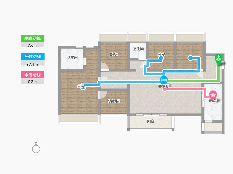 广东省-深圳市-佳兆业盐田城市广场二期凌云-114.22-户型库-动静线