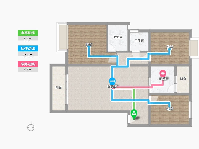 四川省-成都市-富堂金湾-99.57-户型库-动静线