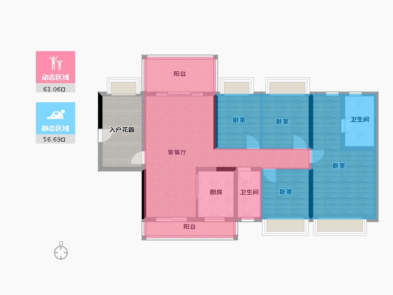 湖南省-郴州市-林邑翰庭-116.88-户型库-动静分区