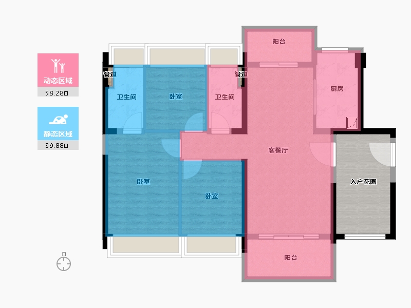 广东省-韶关市-南雄碧桂园凤凰天境-99.90-户型库-动静分区