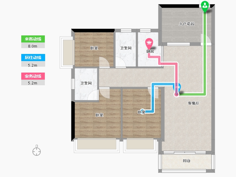 湖南省-郴州市-林邑翰庭-88.88-户型库-动静线