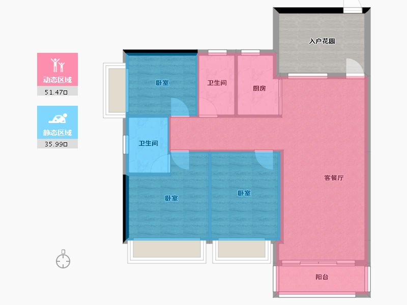 湖南省-郴州市-林邑翰庭-88.88-户型库-动静分区