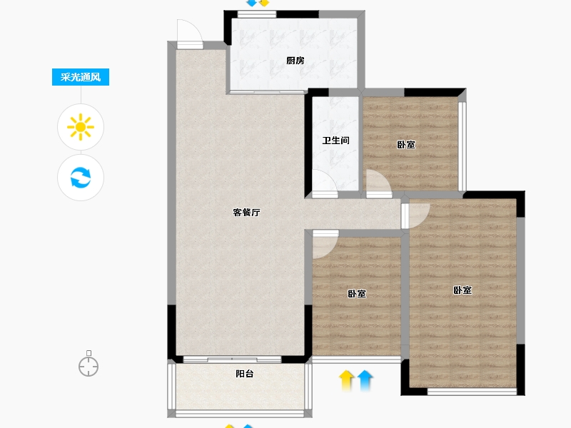 广东省-清远市-仁兴城市花园-106.00-户型库-采光通风